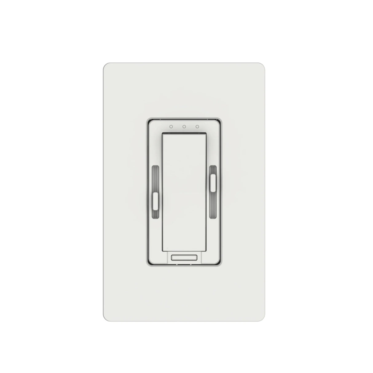 The Dual Channel 0-10V Dimmer for CCT Lights ~ Zero System is a wall-mounted dimmer switch with central sliding control, perfect for adjusting brightness of tunable-white LED strips.