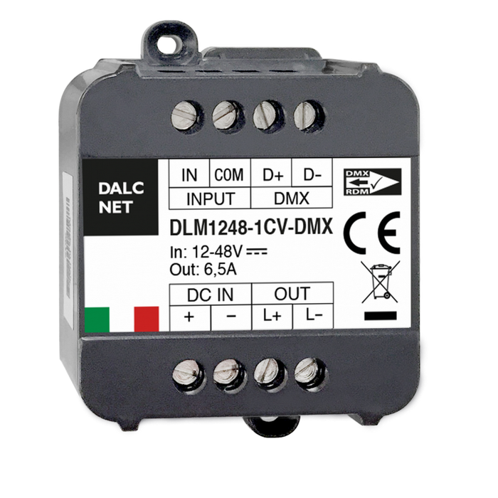 Single-Channel LED Light Dimmer with DMX ~ Model DLM1248-1CV-DMX