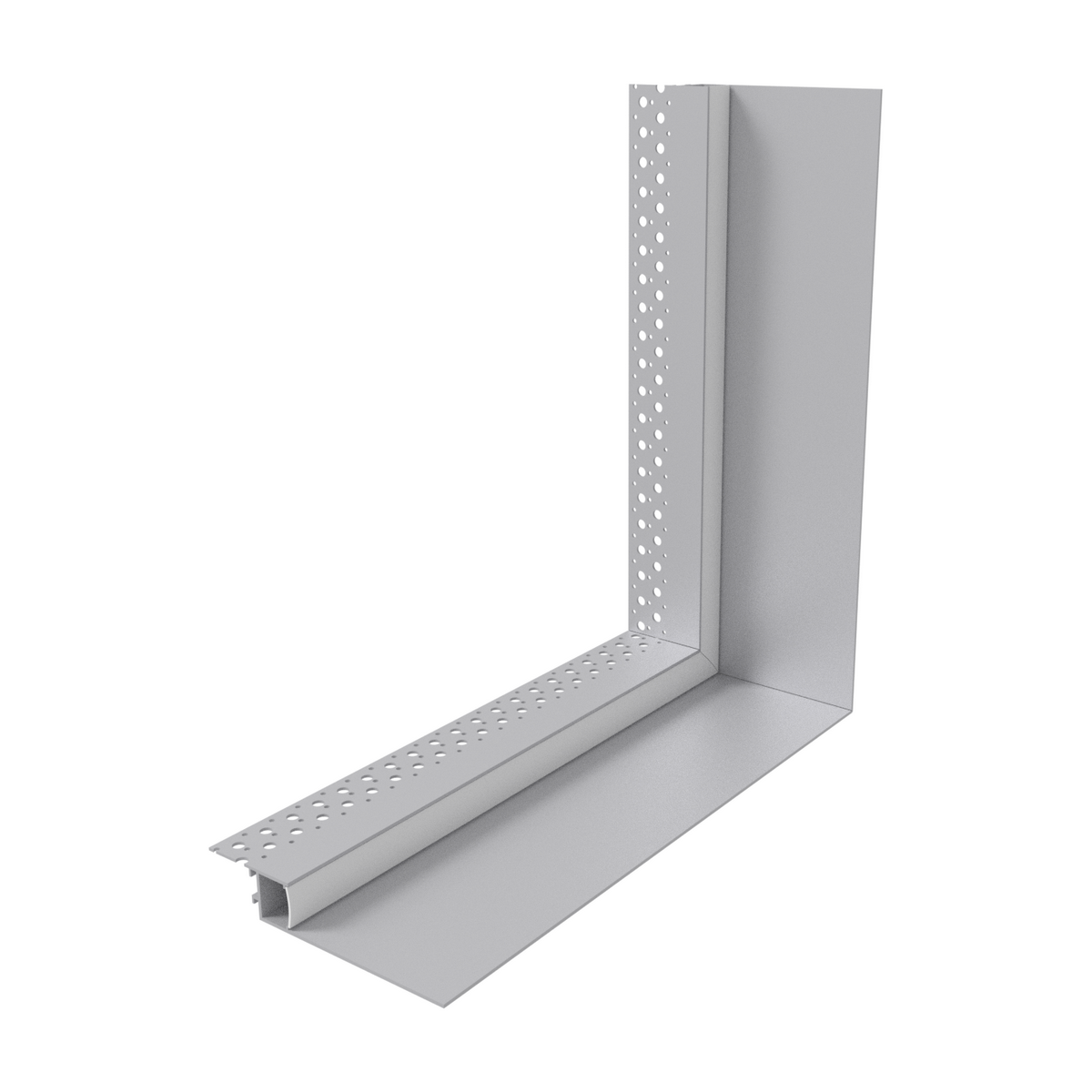 L-shaped Corner Connector for TL-301 Profile with perforated edges for installation.