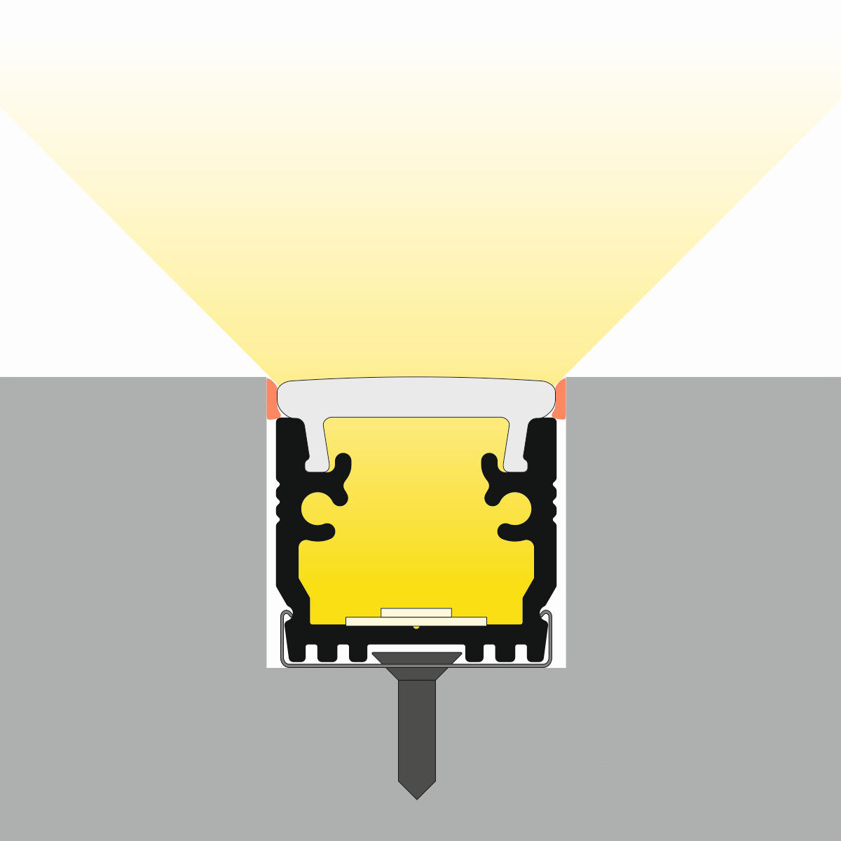 Recessed Walk-Over LED Channel for Tiled Floors ~ Model Floor12 - Wired4Signs USA - Buy LED lighting online