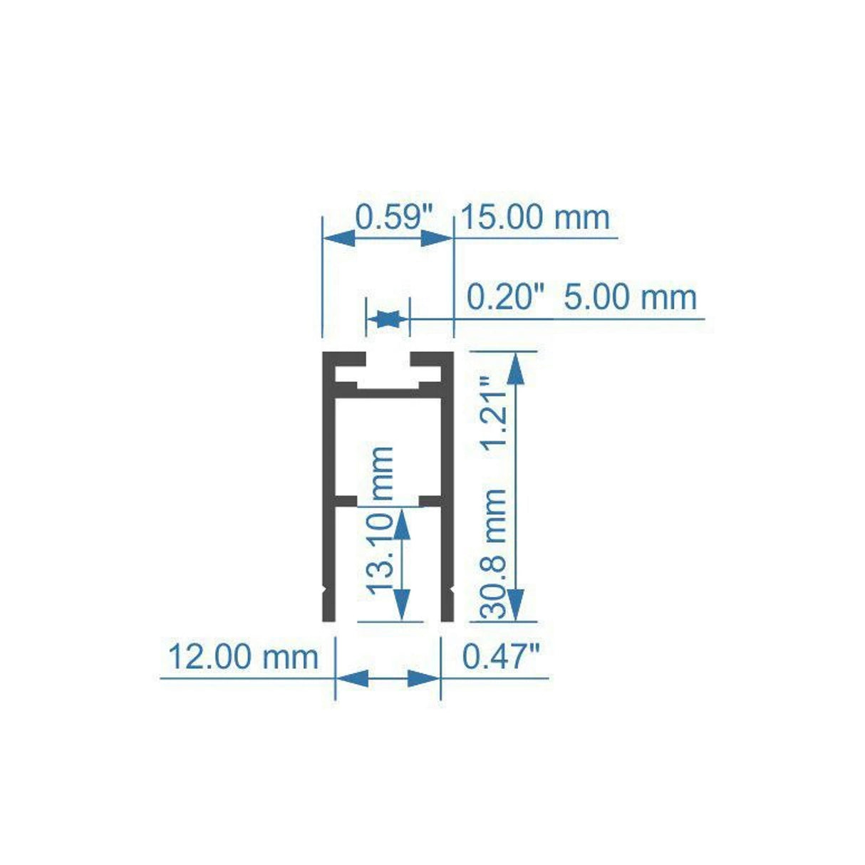 Edge-lit Acrylic Sign Base Channel ~ Model Hannover - Wired4Signs USA - Buy LED lighting online