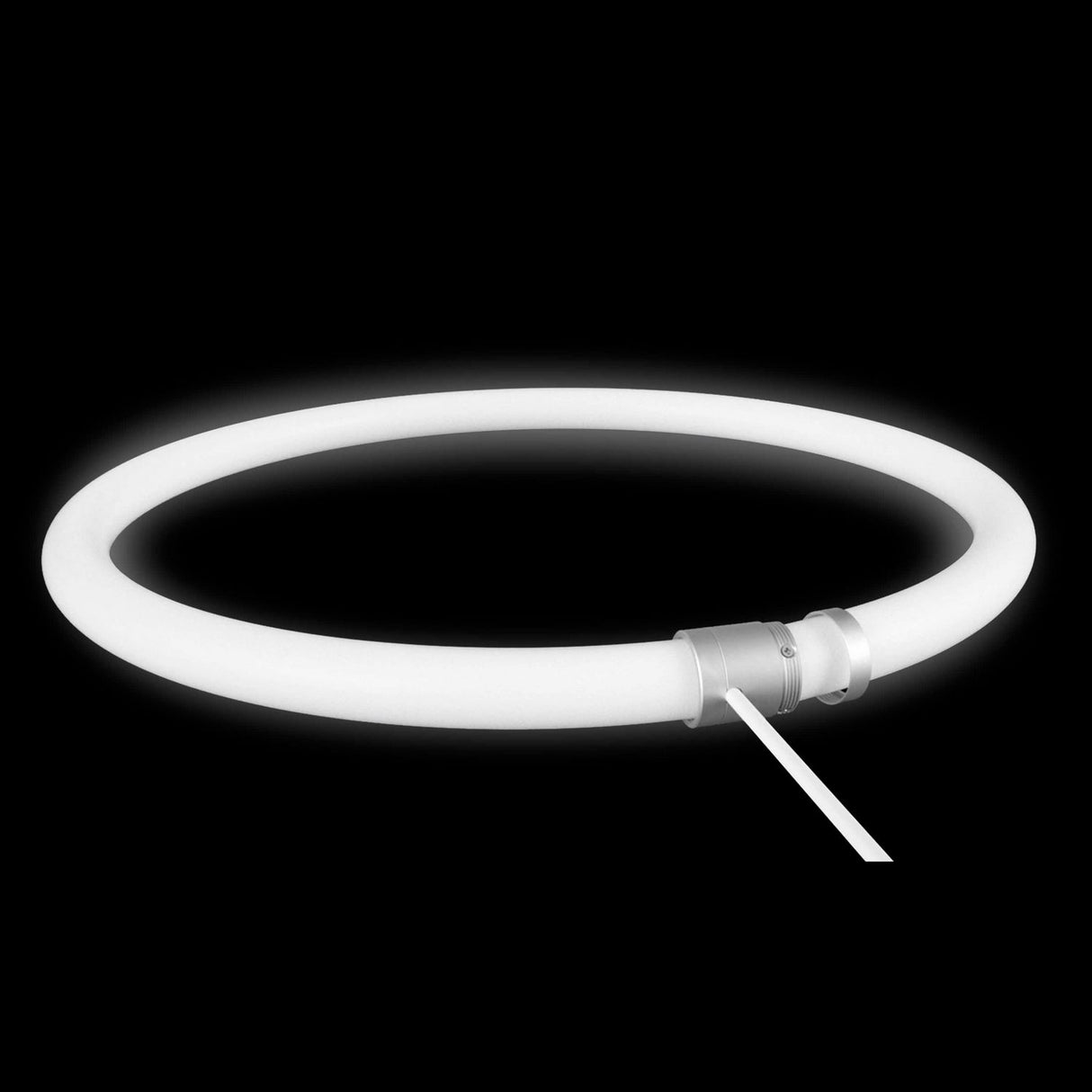 The Metal Joint for Neon 360 Series features a glowing circular light with a central cable outlet and a white cord, shown against a black background.