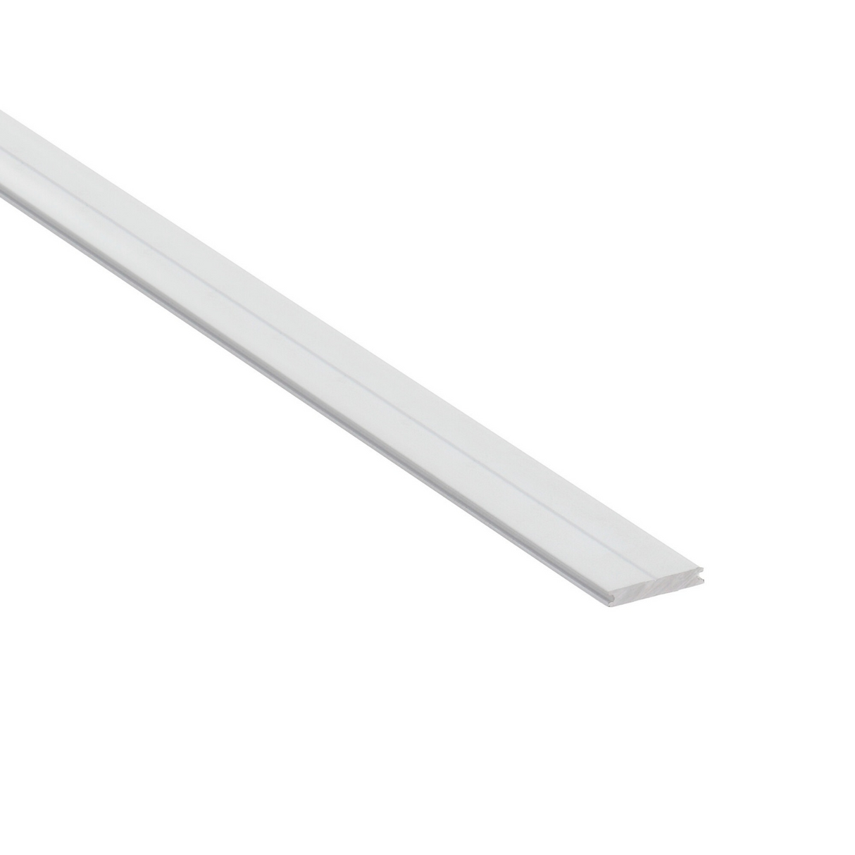 The Ultra Low-Profile Surface-Mount LED Profile ~ Model Tennessee, a long, thin, flat white strip with one edge slightly raised, is displayed on a white background.