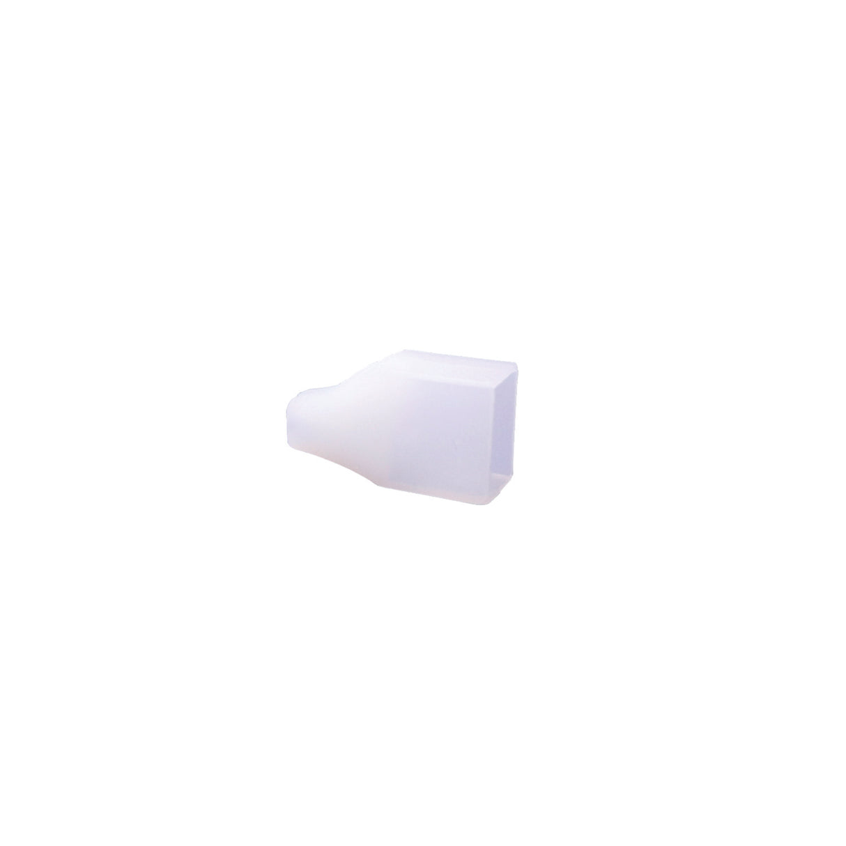 A small, translucent white Silicone End Cap for Neon Las Vegas XL with a rectangular opening is shown on a plain white background. Bulk pricing available.