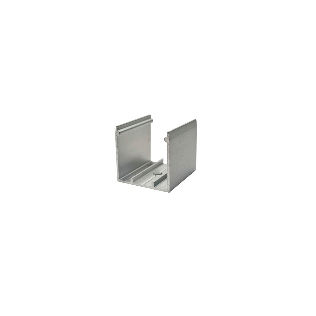 A small, silver Aluminum Mounting Clip for Neon Las Vegas XL with an open rectangular shape and inner grooves, shown on a white background. Perfect for securely installing your Neon Las Vegas XL sign.