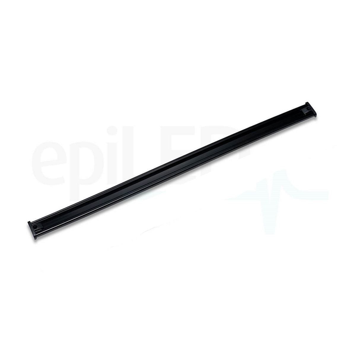 The Power Track Twist is a long, slim black bar made of metal or plastic with mounting brackets on each end, designed for flexible installation in low-voltage power systems and shown on a white background.