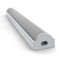 The Surface Mount LED Strip Channel ~ Model SL7 is a gray and white cylindrical LED tube with rounded end caps, perfect for surface mount applications or use as an LED strip channel.