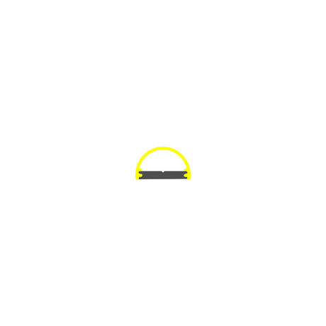 The Ultra Low-Profile Surface-Mount LED Profile ~ Model Tennessee is shown on a plain white background, featuring a black body with a yellow semicircle accent, echoing a minimalist design style.