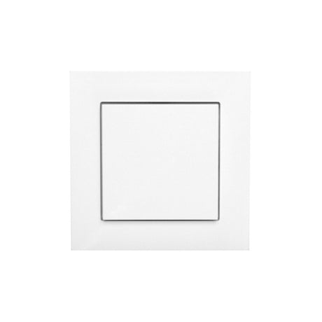 The Battery Free Casambi Wall Switch 55 is a white, modern, square Bluetooth switch with a minimalist design—perfect for seamless integration into your Casambi network.