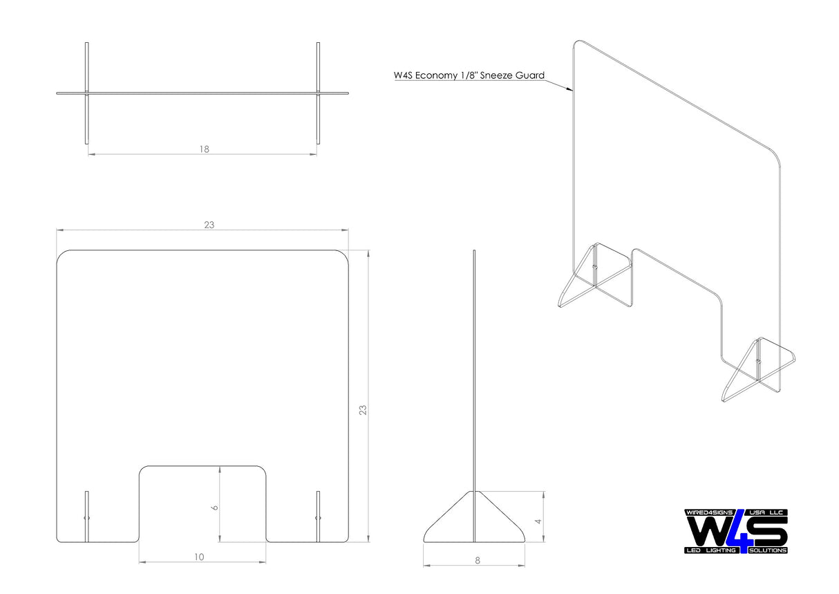 Economy 1/8" Sneeze Guard - Wired4Signs USA - Buy LED lighting online