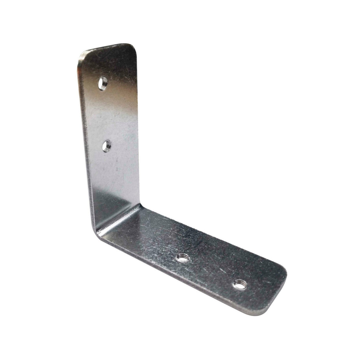 The Munich Mini Silver Aluminum 90° angle bracket (Set of 2) features a sleek finish, with three holes on one side and two on the other—ideal for mounting LED strips or joining surfaces at right angles.
