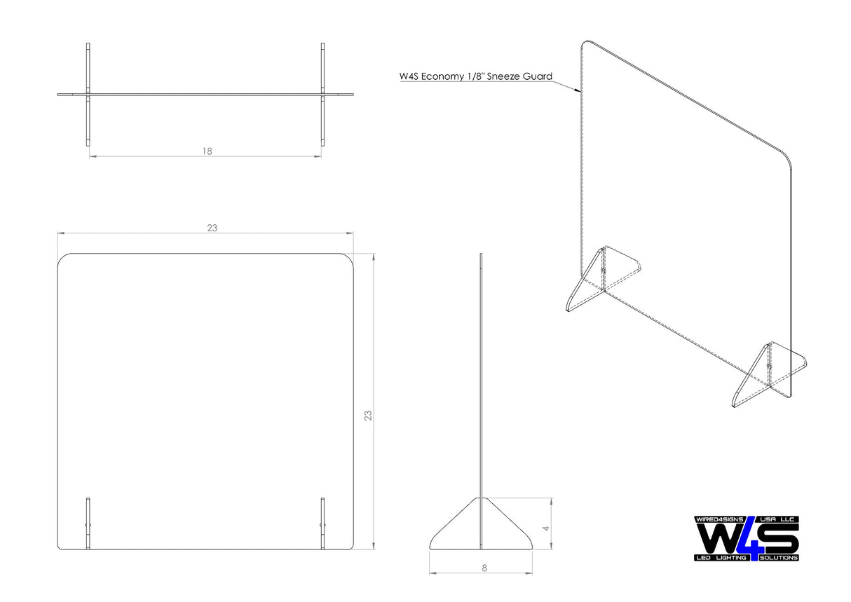 Economy 1/8" Sneeze Guard - Wired4Signs USA - Buy LED lighting online