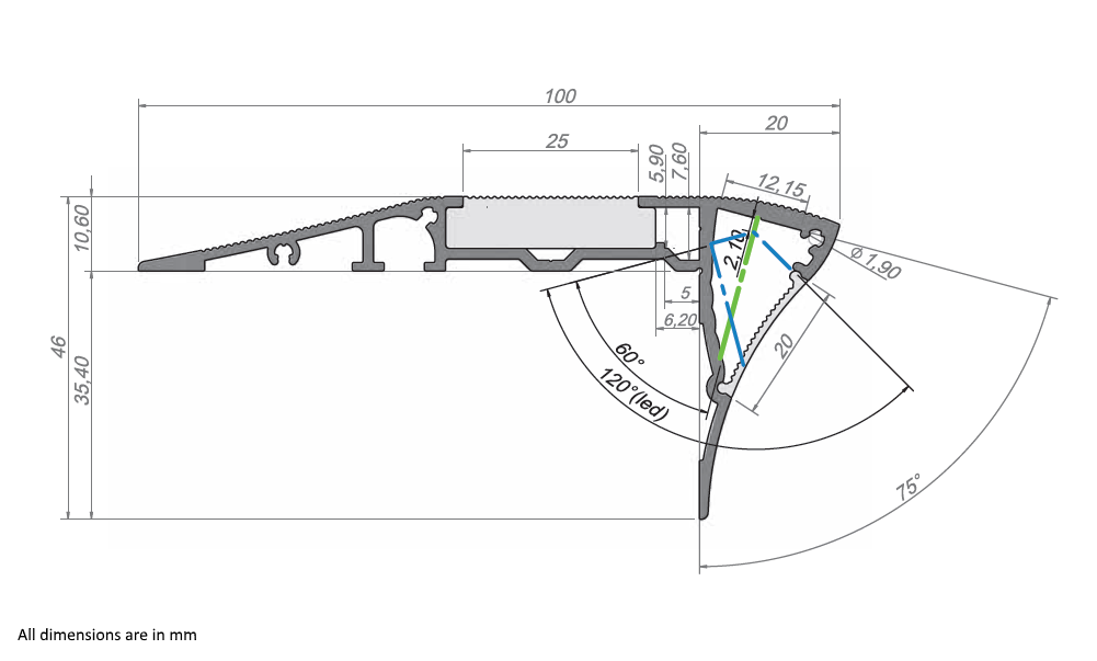 Silver LED Stair Light Channel ~ Model Alu-Stair2 - Wired4Signs USA - Buy LED lighting online