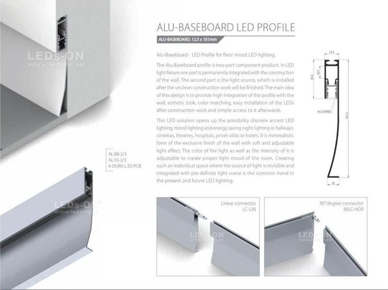 Baseboard LED Lighting Profile ~ Model Alu-Baseboard - Wired4Signs USA - Buy LED lighting online