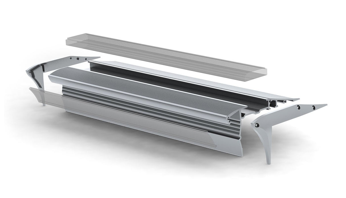 Silver LED Stair Light Channel ~ Model Alu-Stair2 - Wired4Signs USA - Buy LED lighting online