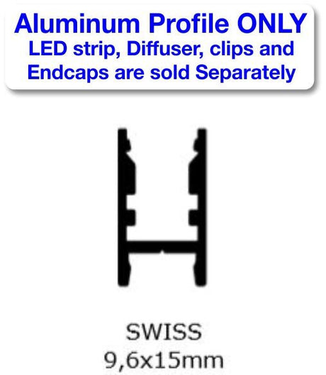 Thin Surface Mount LED Strip Channel ~ Model Alu-Swiss - Wired4Signs USA - Buy LED lighting online