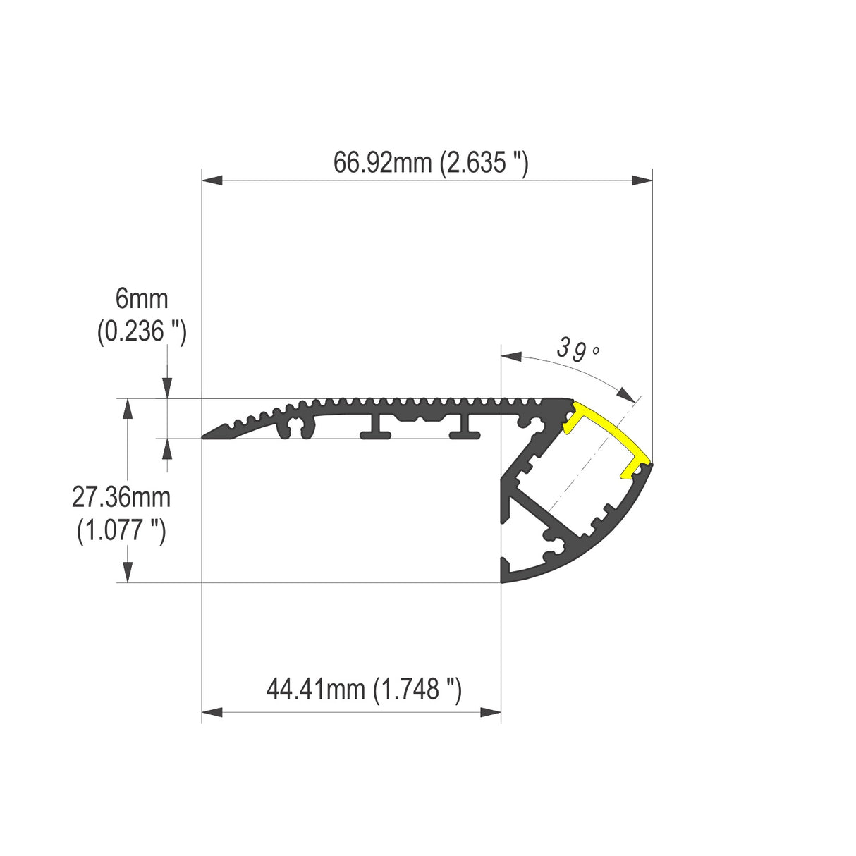 Stair Tread Lights Profile ~ Model Alu-Stair - Wired4Signs USA - Buy LED lighting online