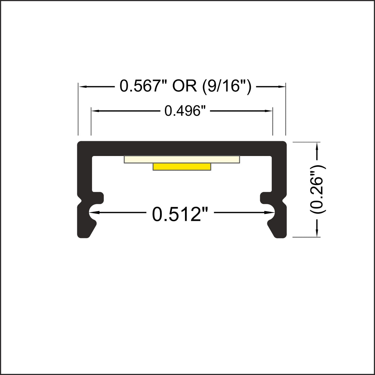 Lightweight Surface Mount LED Channel ~ Model Begton12 - Wired4Signs USA - Buy LED lighting online