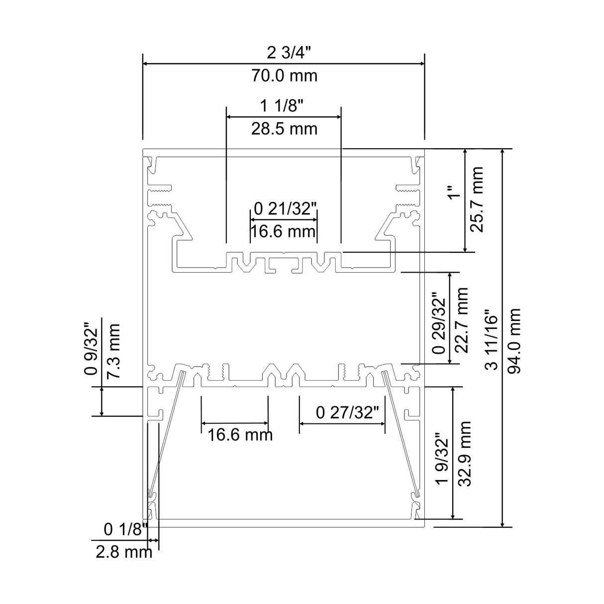 Direct/Indirect Linear Pendant Lighting LED Channel ~ Model DPL70FL - Wired4Signs USA - Buy LED lighting online