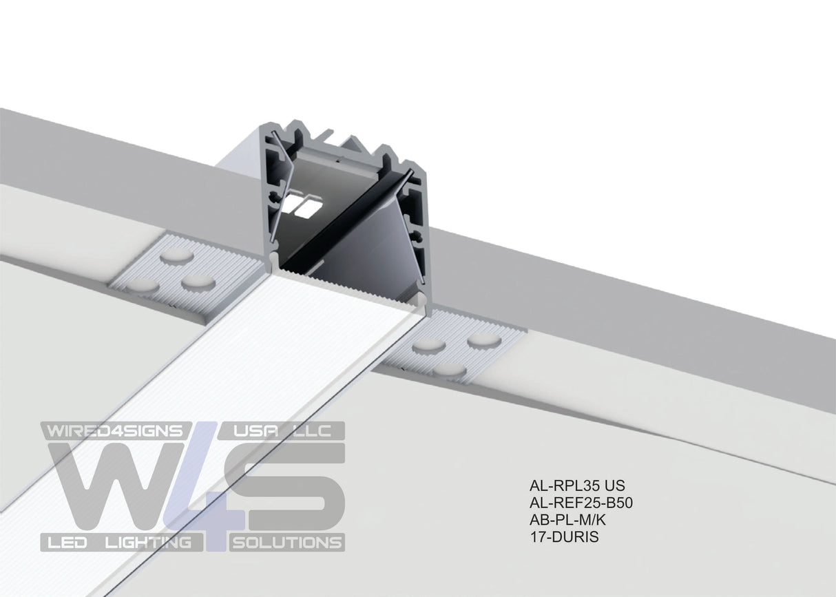 1.38" Plaster-in Trimless Drywall LED Channel ~ Model RPL35US - Wired4Signs USA - Buy LED lighting online