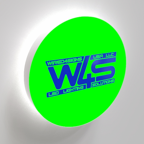 24" Round LED Lighted Wall Signs For Business - Planet 24 Series - Wired4Signs USA - Buy LED lighting online