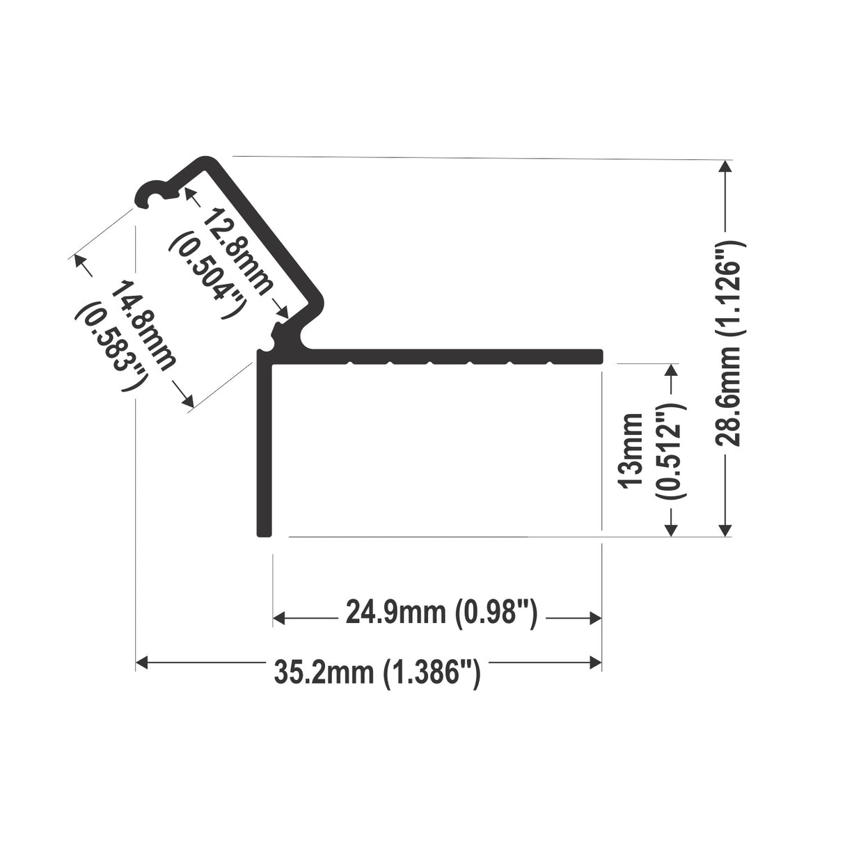 Cove Lighting Detail LED Channel ~ Model Glow12 Down - Wired4Signs USA - Buy LED lighting online