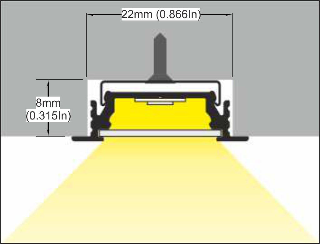 Recessed Easy Mounting LED Channel ~ Model Groove14 - Wired4Signs USA - Buy LED lighting online