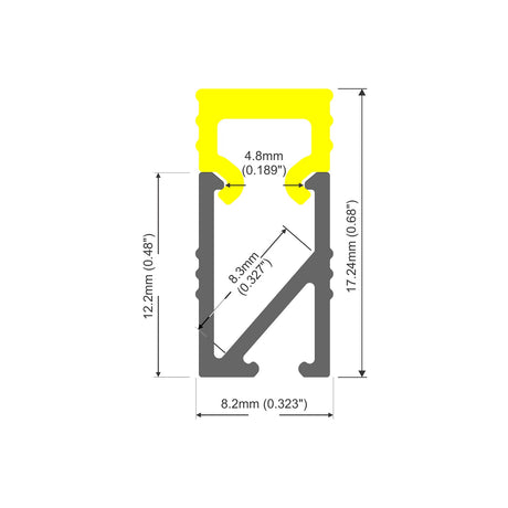 Narrow Aluminum Channel for LED Strips Model Hi8