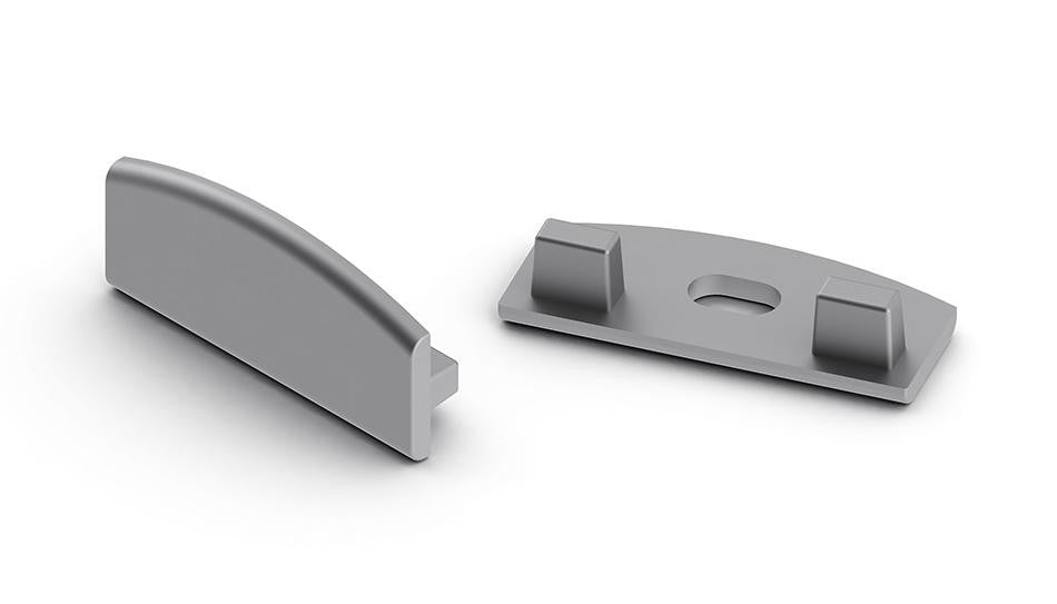 Aluminum end cap for SlimLine Wide 8mm LED profile, w/out cable hole - Wired4Signs USA - Buy LED lighting online