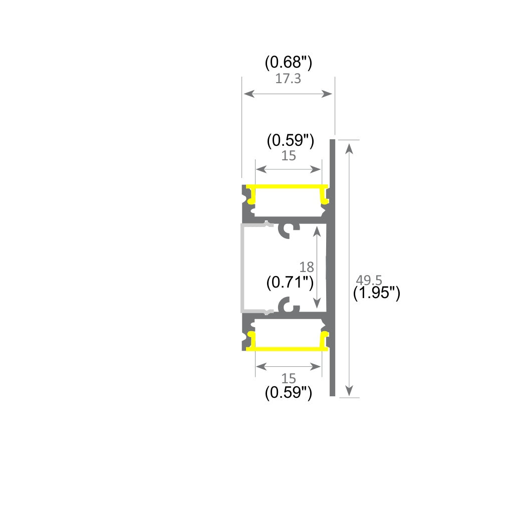 Up & Down Wall Accent LED Profile ~ Model Kentucky - Wired4Signs USA - Buy LED lighting online