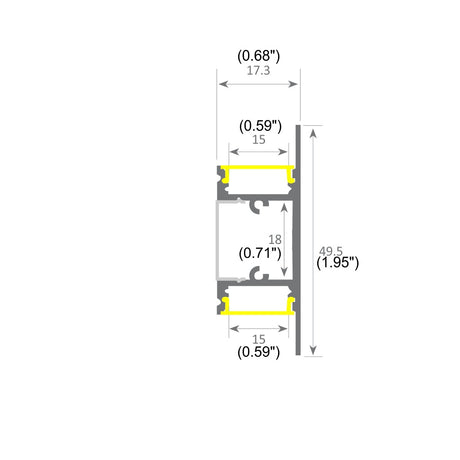 Up & Down Wall Accent LED Profile ~ Model Kentucky - Wired4Signs USA - Buy LED lighting online