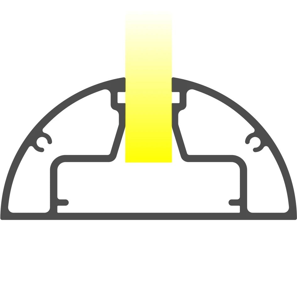 Edge-Lit LED Extrusion for 1/2" Acrylic Signs ~ Model New York Half-Round - Wired4Signs USA - Buy LED lighting online