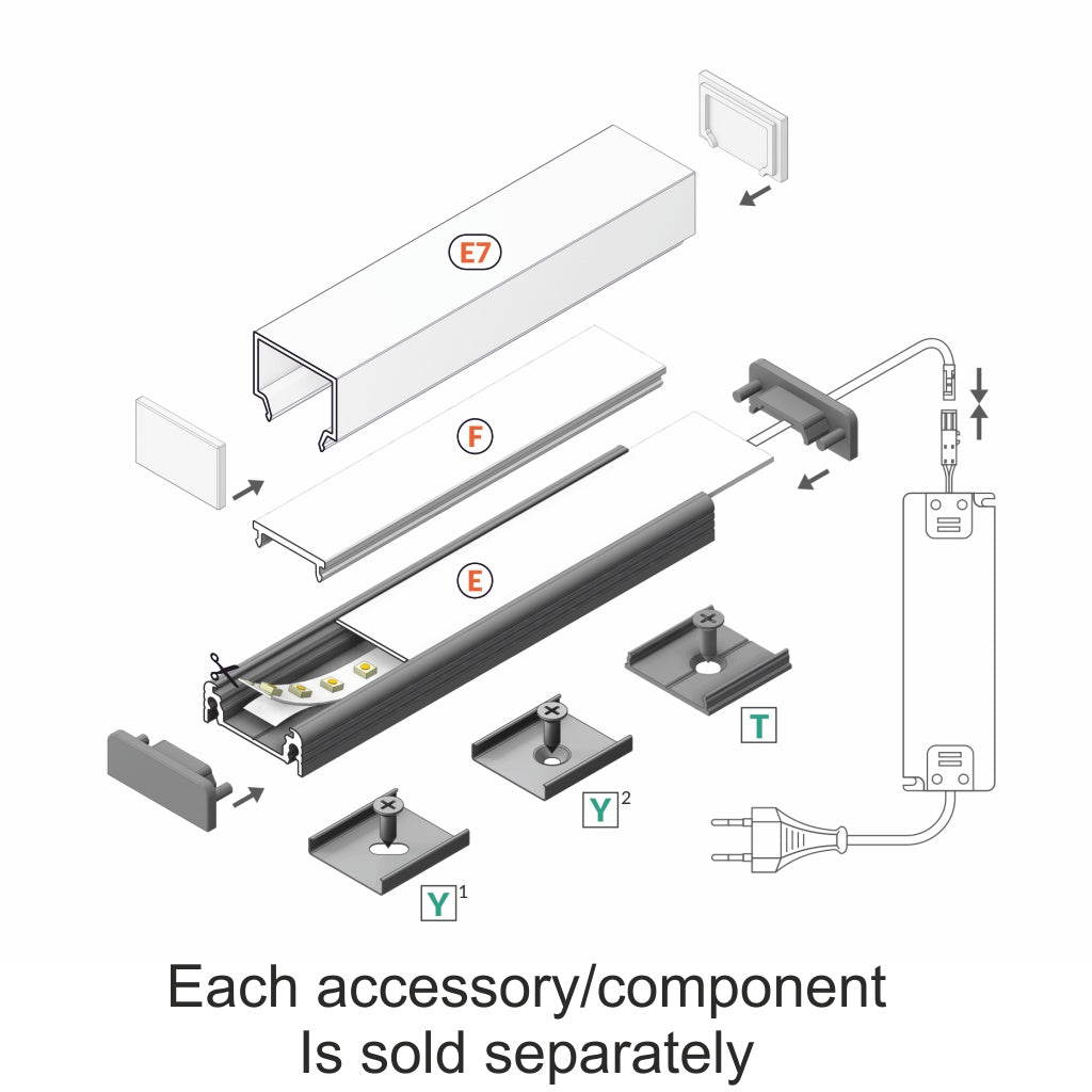 Surface LED Channel With Concealed Mounting ~ Model Surface14 - Wired4Signs USA - Buy LED lighting online