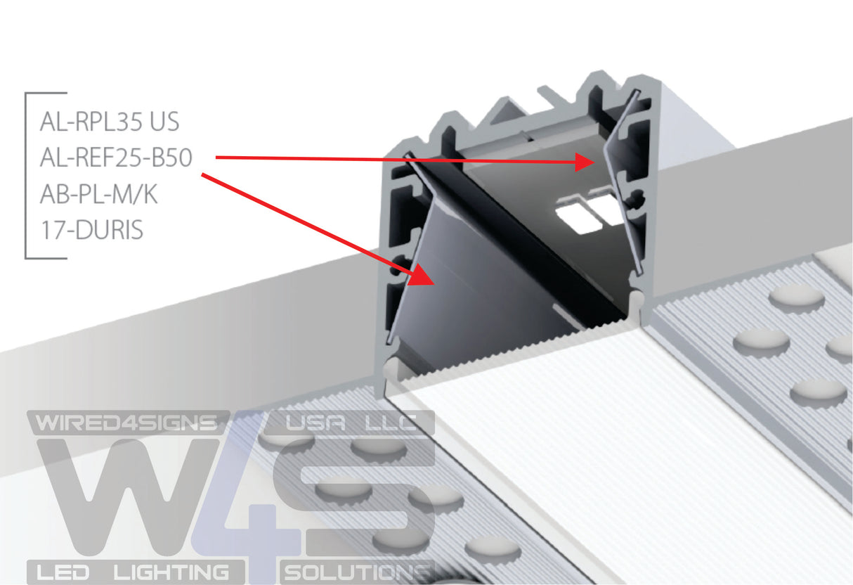 1.38" Plaster-in Trimless Drywall LED Channel ~ Model RPL35US - Wired4Signs USA - Buy LED lighting online