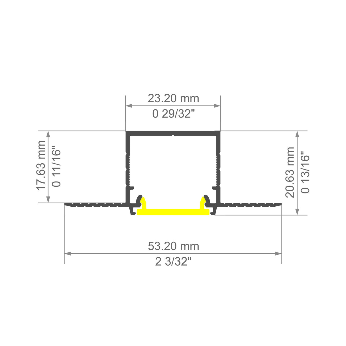 0.9" Plaster-In Linear LED Light Channel ~ Model Linea-In20 Trimless - Wired4Signs USA - Buy LED lighting online - Trimless Linear LED Lighting
