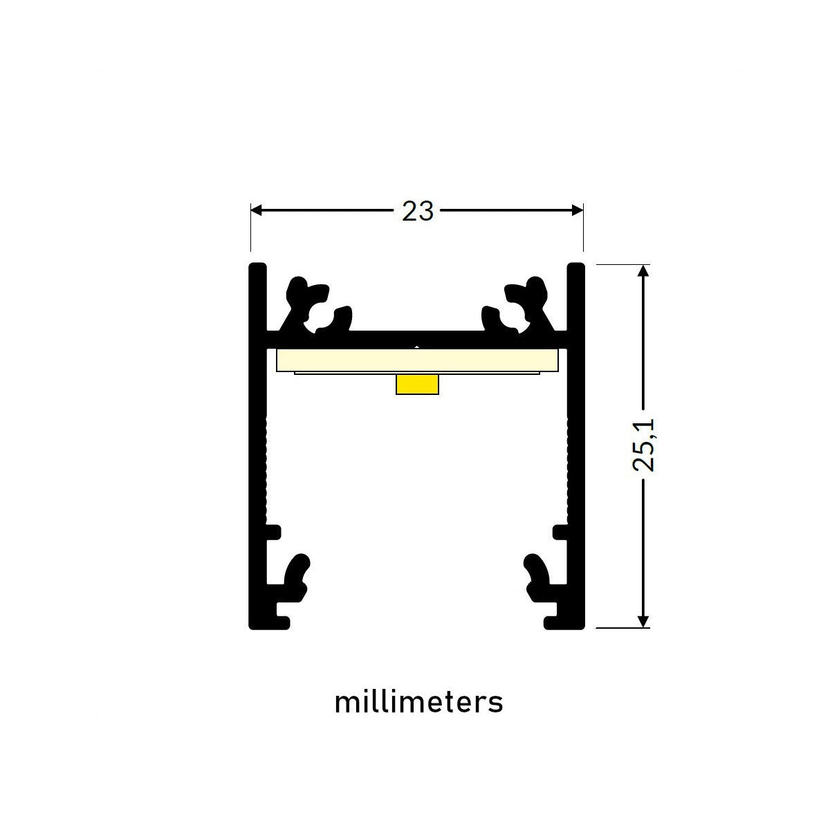 0.9" Suspended/Surface Mount Ceiling LED Strip Channel ~ Model Linea20 - Wired4Signs USA - Buy LED lighting online