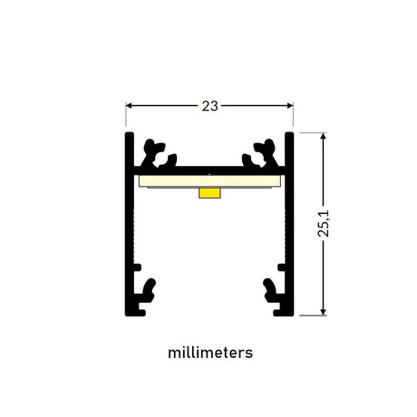 0.9" Suspended/Surface Mount Ceiling LED Strip Channel ~ Model Linea20 - Wired4Signs USA - Buy LED lighting online