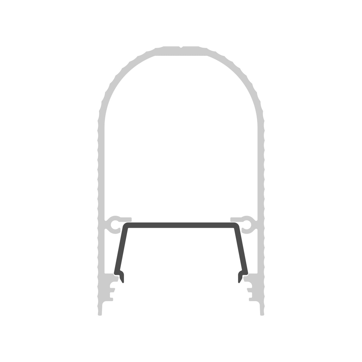 A technical drawing of the Complementary Profile for Nami23 shows the cross-sectional rim in dark gray and tire outline in light gray on a white background, highlighting how their profiles fit together.