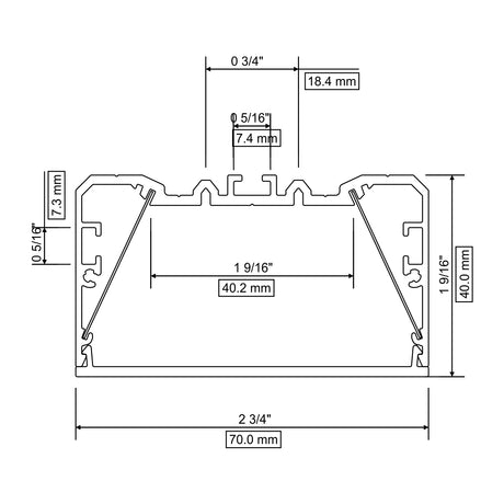 2.76" Large LED Channel ~ Model PLW70FL - Wired4Signs USA - Buy LED lighting online