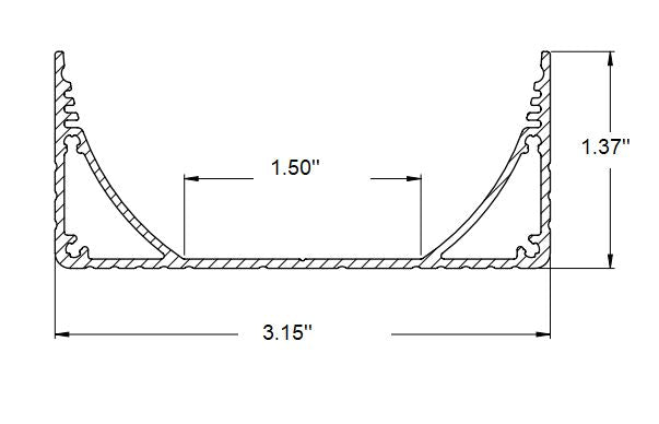 3.15" Surface Mount LED Strip Channel ~ Model PLW80N - Wired4Signs USA - Buy LED lighting online