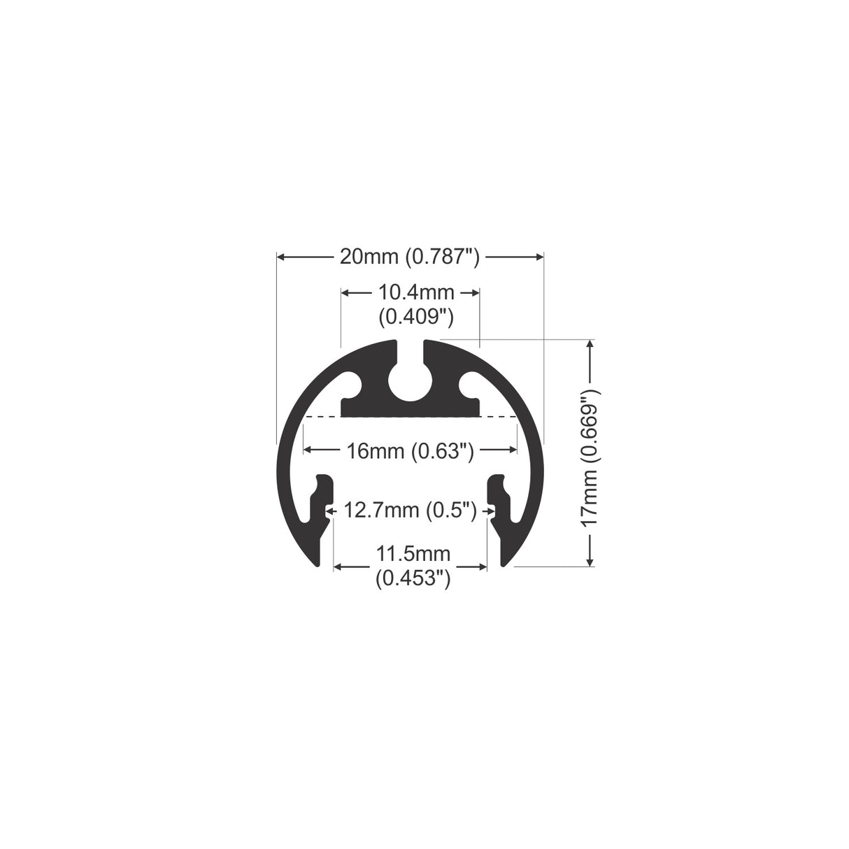 Round LED Display Case Lighting Channel ~ Model Pen12 - Wired4Signs USA - Buy LED lighting online - diffusers, LED lighting, LED profile, LED strip, smart switch dimmer