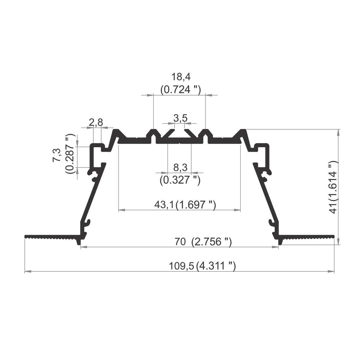 2.76" Large Plaster-in Trimless LED Drywall Channel ~ Model RPL70US - Wired4Signs USA - Buy LED lighting online