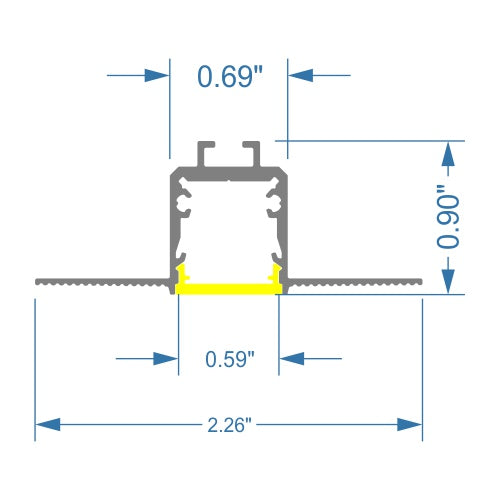 0.59" Plaster-in Trimless Drywall LED Channel ~ Model RSL15 US - Wired4Signs USA - Buy LED lighting online