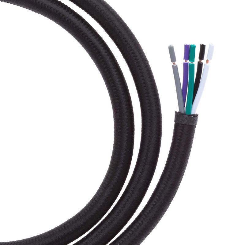 5-Core Braided Fabric Sleeved Wire - Wired4Signs USA - Buy LED lighting online