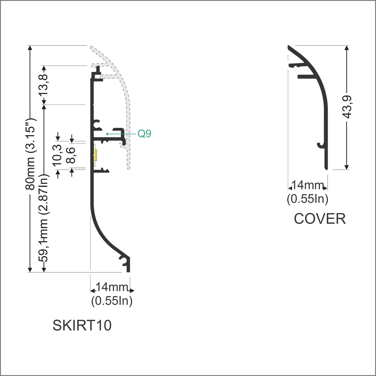 Skirting & Baseboard LED Lighting Profile ~ Model Skirt10 - Wired4Signs USA - Buy LED lighting online