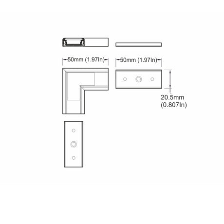 90 Degree Connector for Surface14 Profile - Wired4Signs USA - Buy LED lighting online