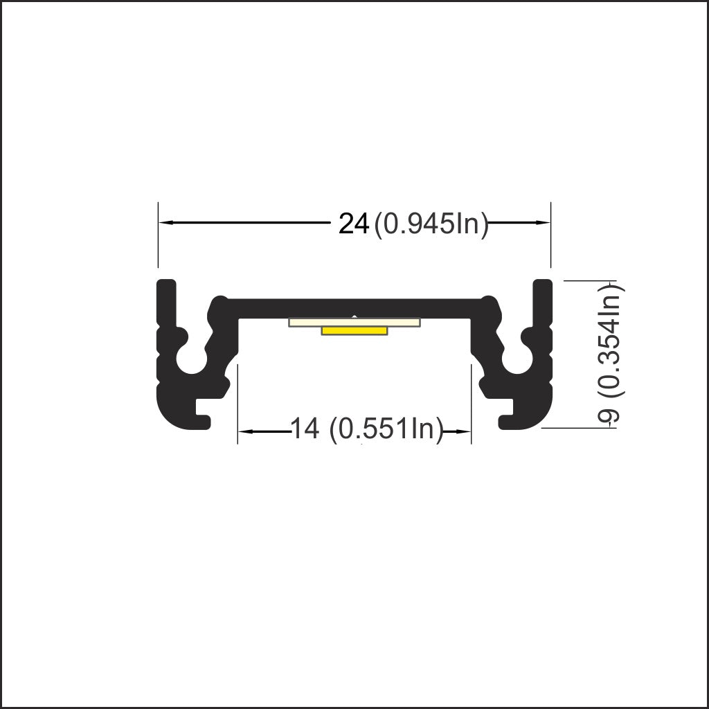 Surface LED Channel With Concealed Mounting ~ Model Surface14 - Wired4Signs USA - Buy LED lighting online