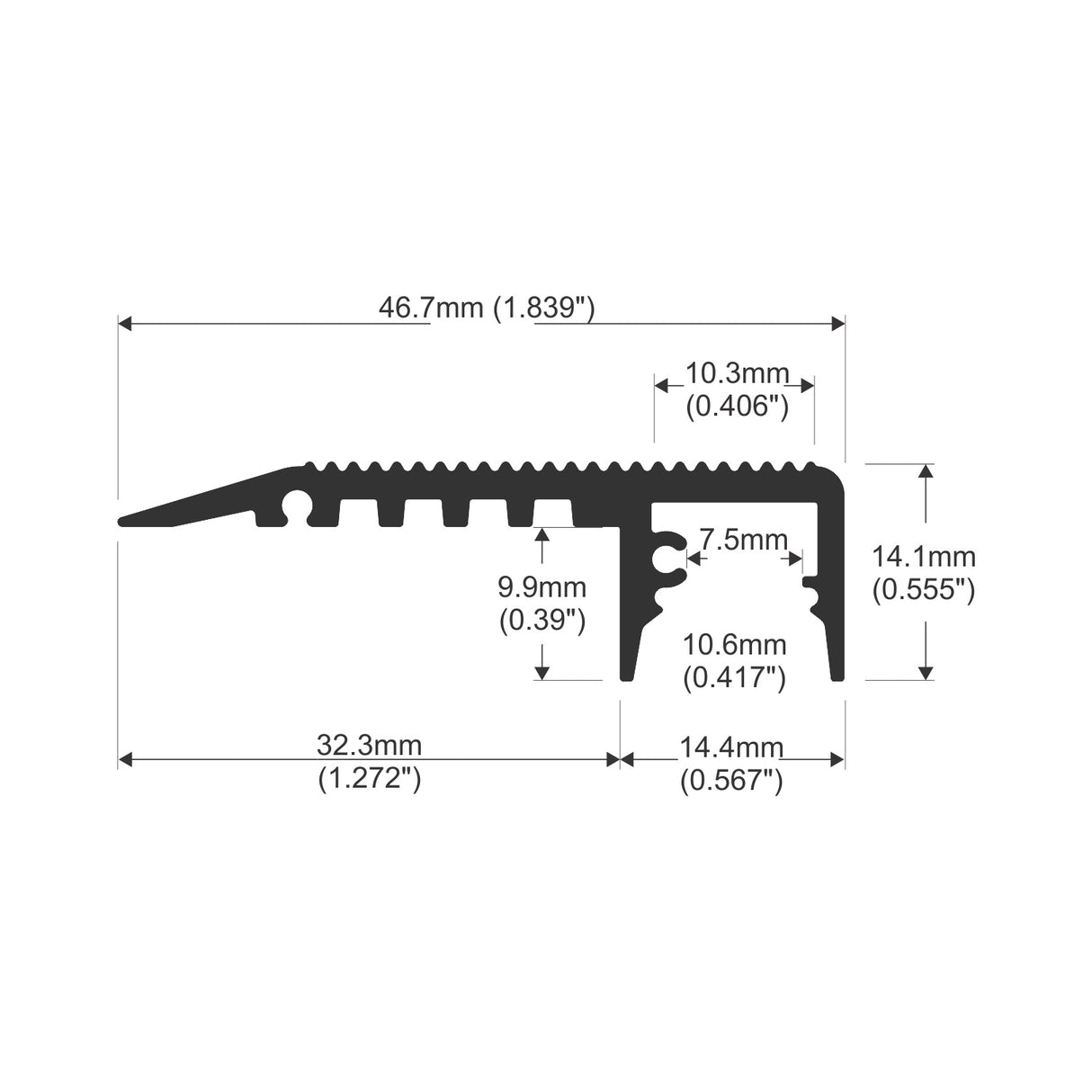 LED Stair Light Channel ~ Model Up-Mini10 - Wired4Signs USA - Buy LED lighting online