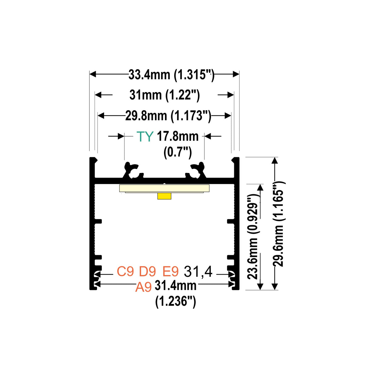 1.3" Surface Mount LED Channel ~ Model Vario30-02 - Wired4Signs USA - Buy LED lighting online