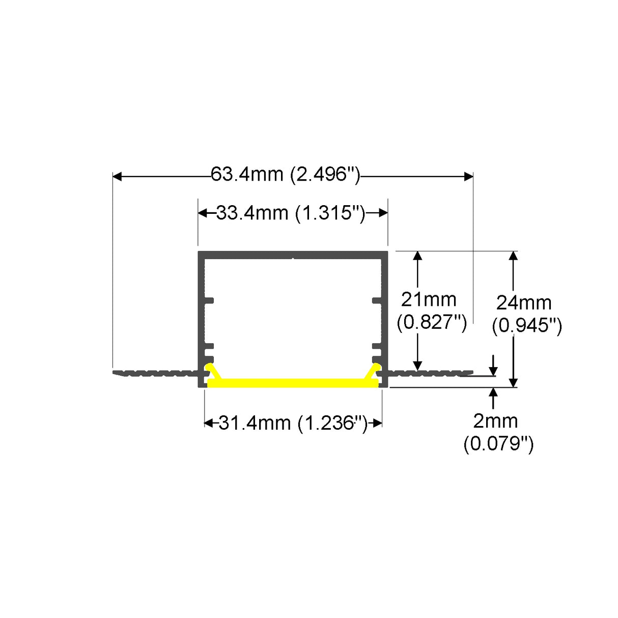 Plaster-in Linear Drywall LED Channel